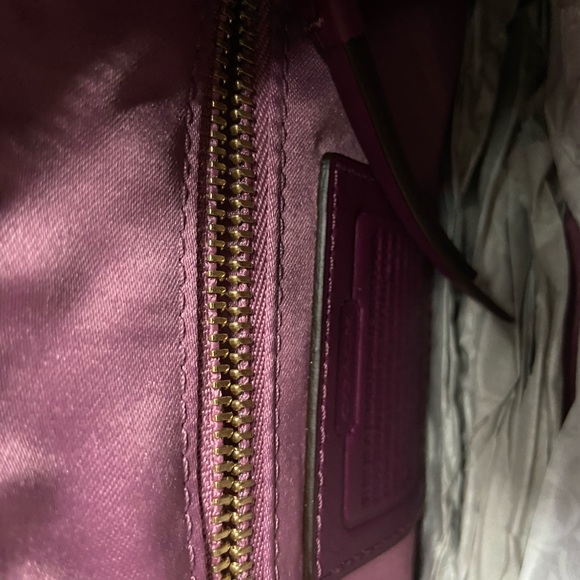 Coach plum leather large clutch. Perfect for fall. Sizes in pics. - Picture 6 of 10